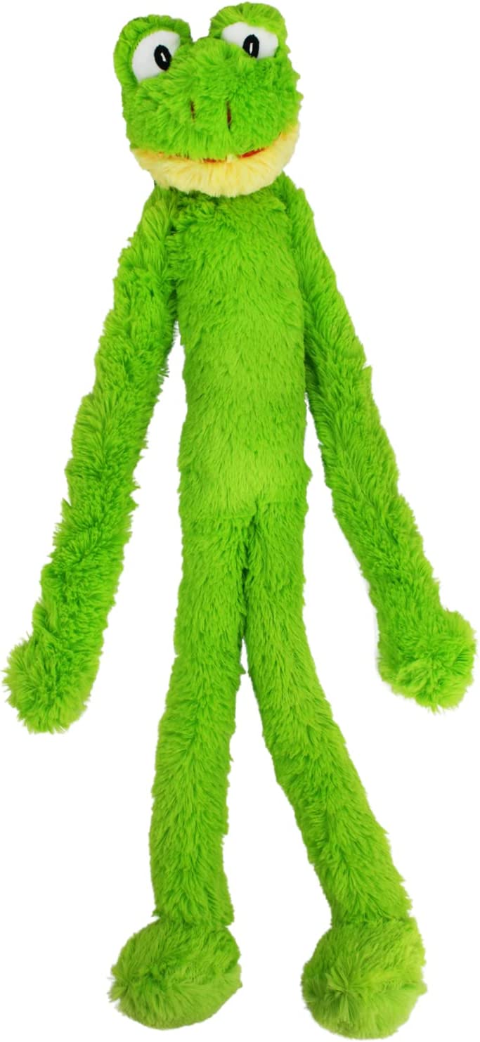 Multipet Swingin Slevin XXL Oversized 27-inch Green Frog Plush Dog Toy