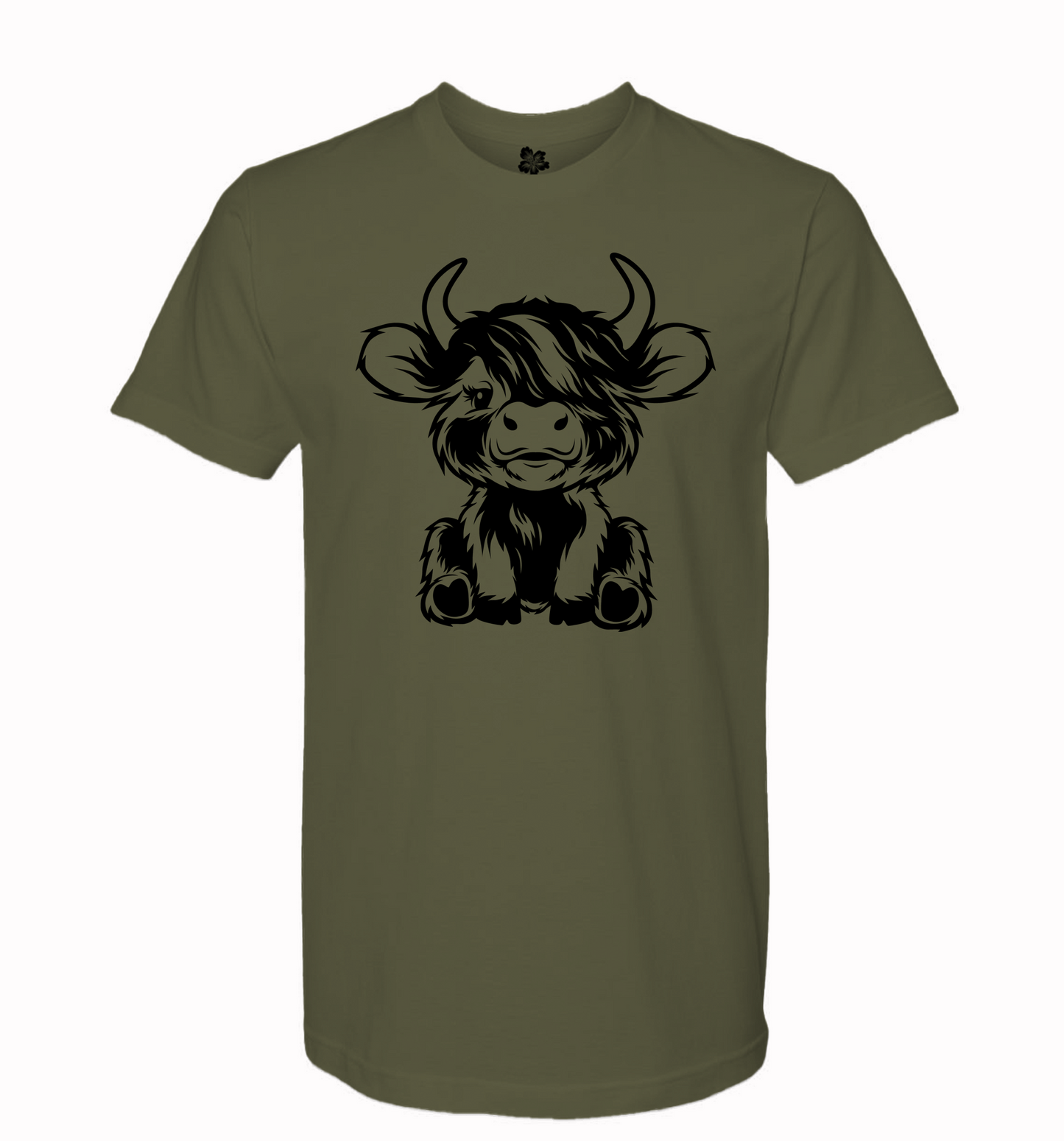 Cute Sitting Highland Cow T-Shirt, Cute Cow T-Shirt, Baby Cow T-Shirt