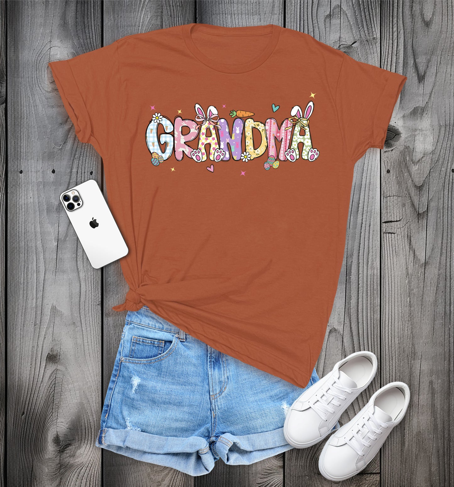 GRANDMA Easter T-Shirt, Cute Spring Tee, Easter Bunny GRANDMA Shirt