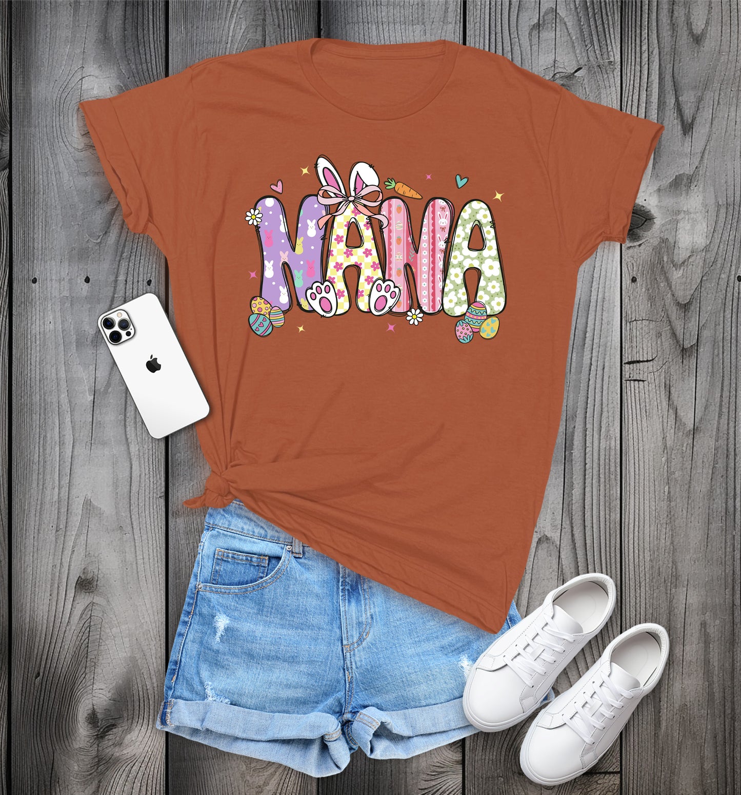 NANA Easter T-Shirt, Cute Spring Tee, Easter Bunny NANA Shirt