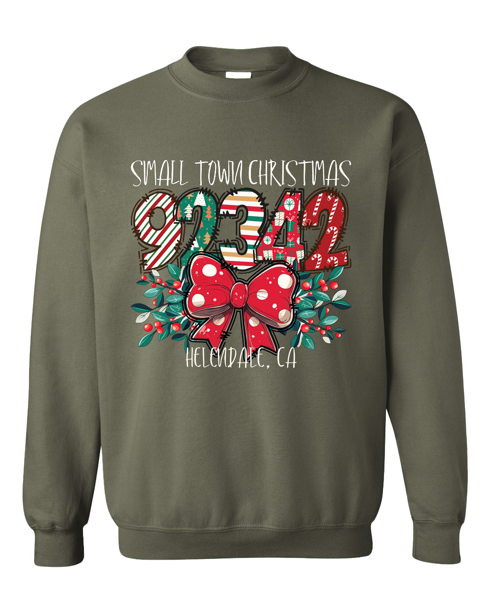 Small Town Christmas 92342 Helendale, Ca Crewneck Sweatshirt