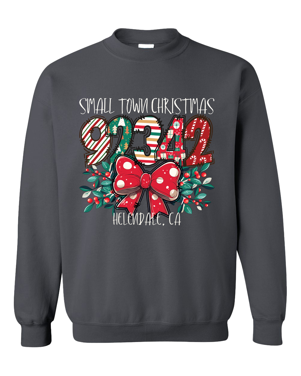Small Town Christmas 92342 Helendale, Ca Crewneck Sweatshirt