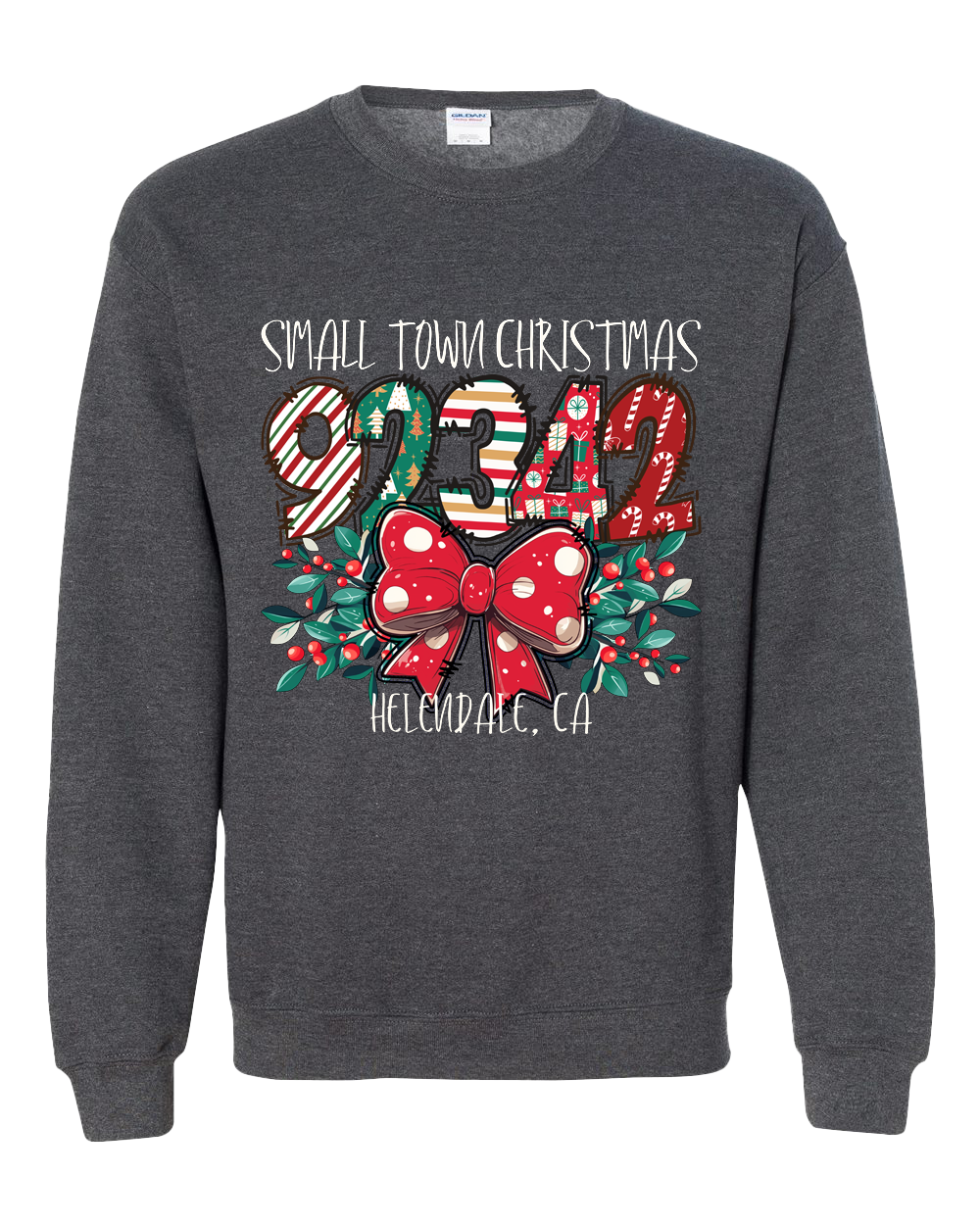 Small Town Christmas 92342 Helendale, Ca Crewneck Sweatshirt