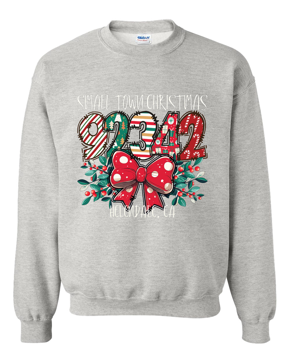 Small Town Christmas 92342 Helendale, Ca Crewneck Sweatshirt