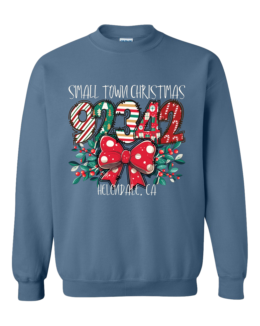 Small Town Christmas 92342 Helendale, Ca Crewneck Sweatshirt