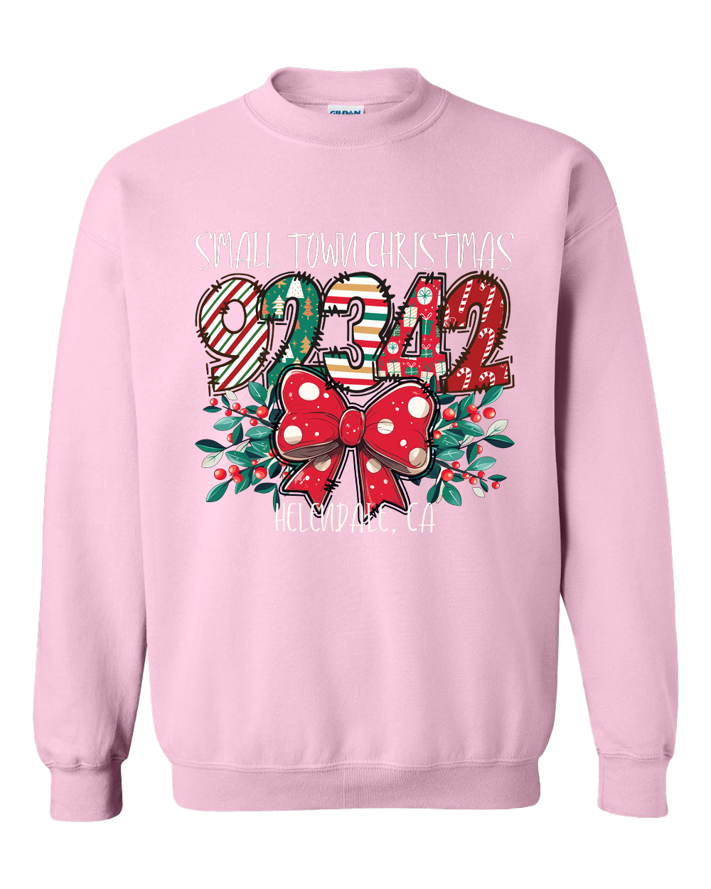 Small Town Christmas 92342 Helendale, Ca Crewneck Sweatshirt