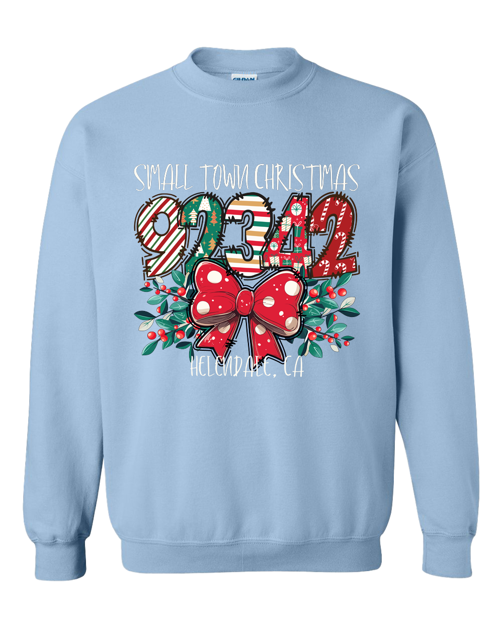 Small Town Christmas 92342 Helendale, Ca Crewneck Sweatshirt