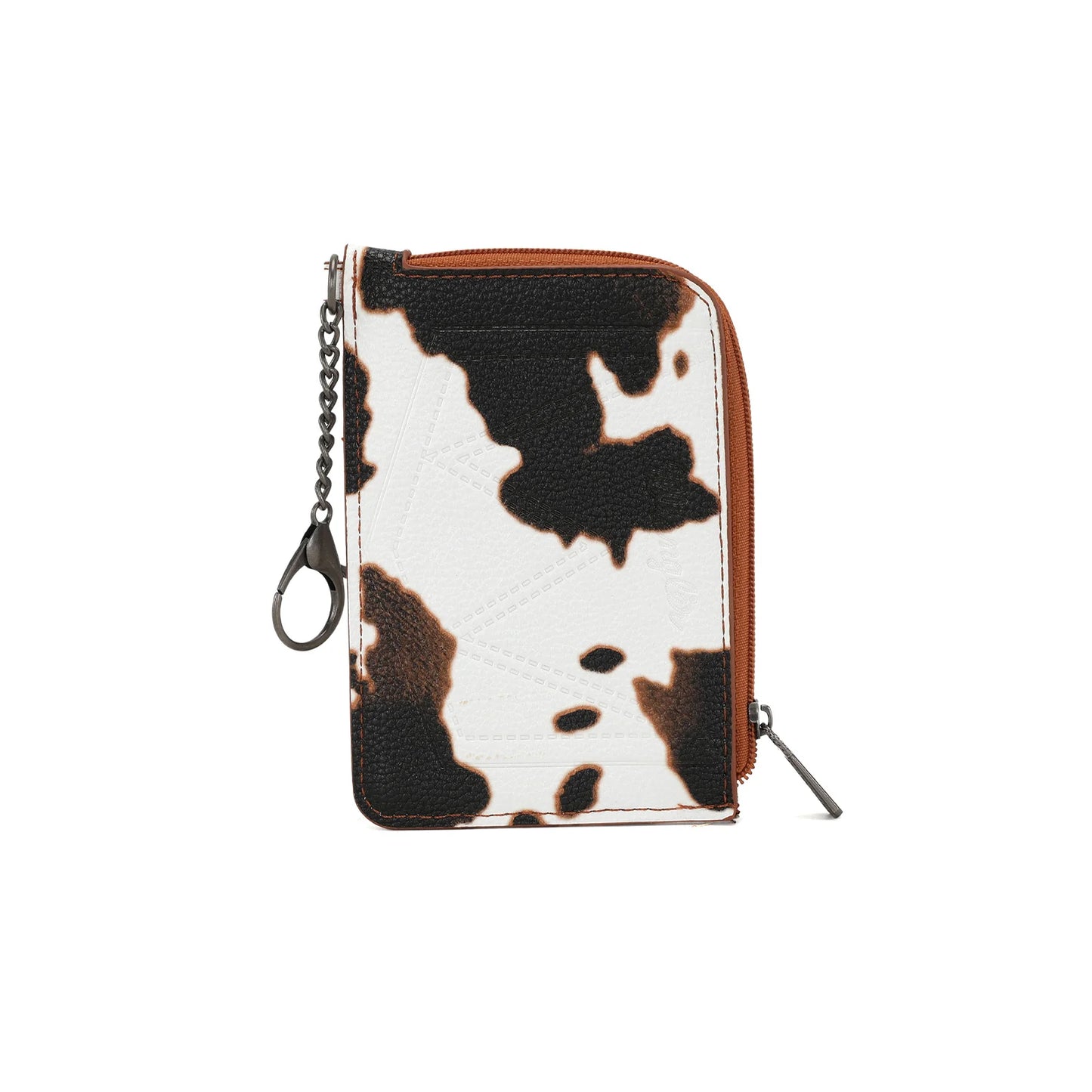 Wrangler Cow Print Print Mini Zip Card Case - Brown