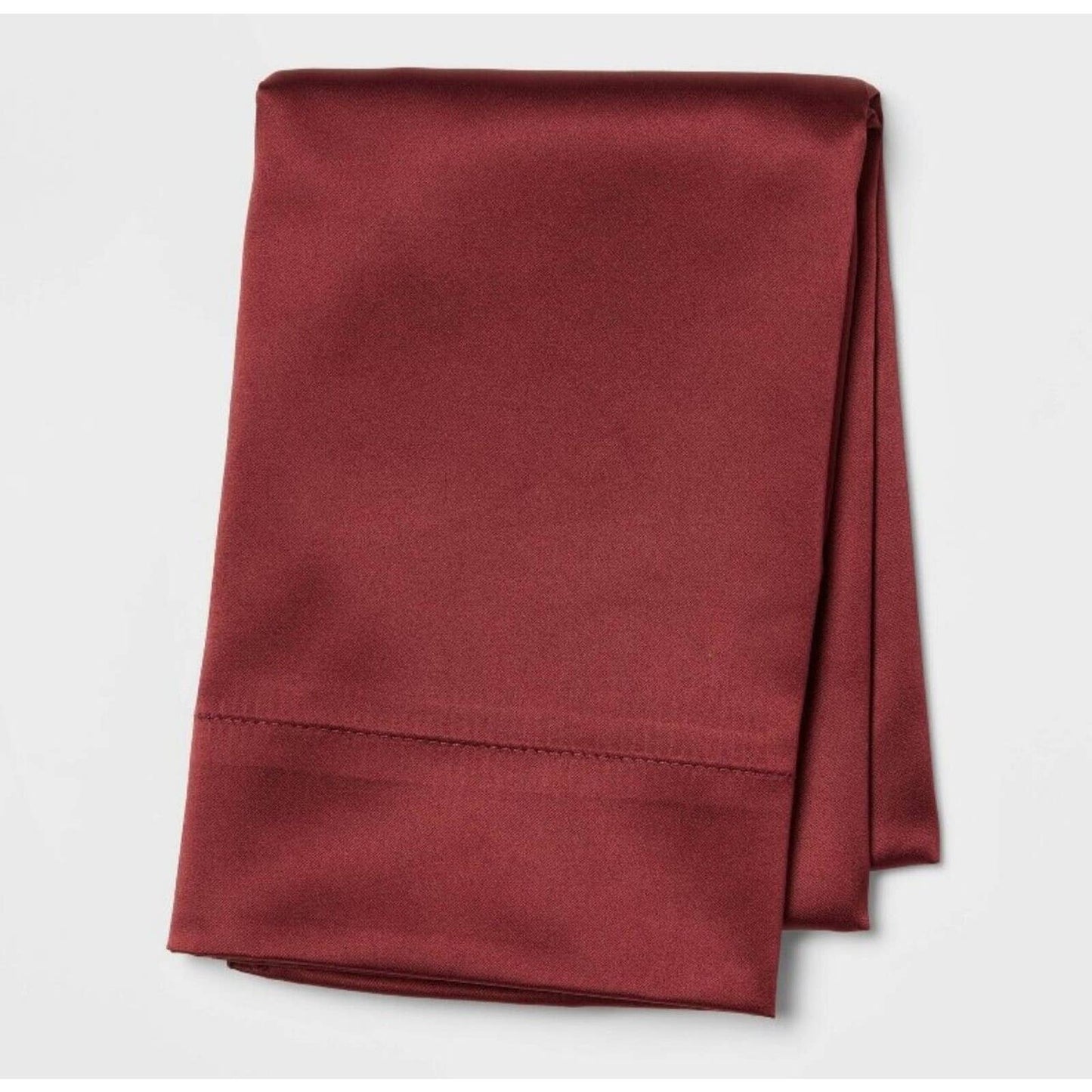 Room Essentials Standard Satin Solid Pillowcase Set - Red