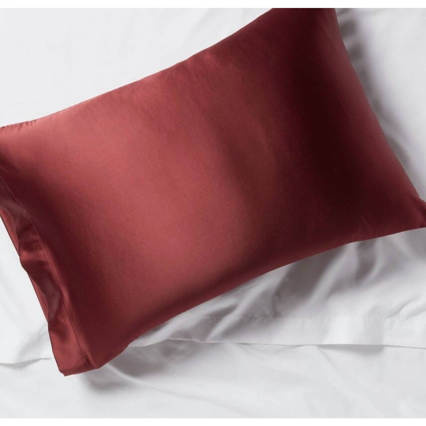 Room Essentials Standard Satin Solid Pillowcase Set - Red