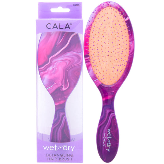 CALA PURPLE SWIRL MARBLE WET N DRY DETANGLING HAIR BRUSH