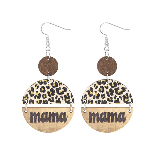 MAMA ROUND WOOD EARRING