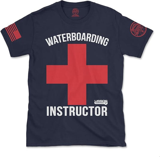 "Waterboarding Instructor" Military Pride Graphic T-Shirt- MADE IN THE USA - Navy 