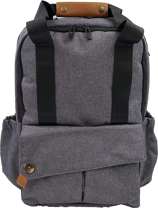 Dark Grey Multi-Function Backpack Diaper Bag with Removable Changing Pad