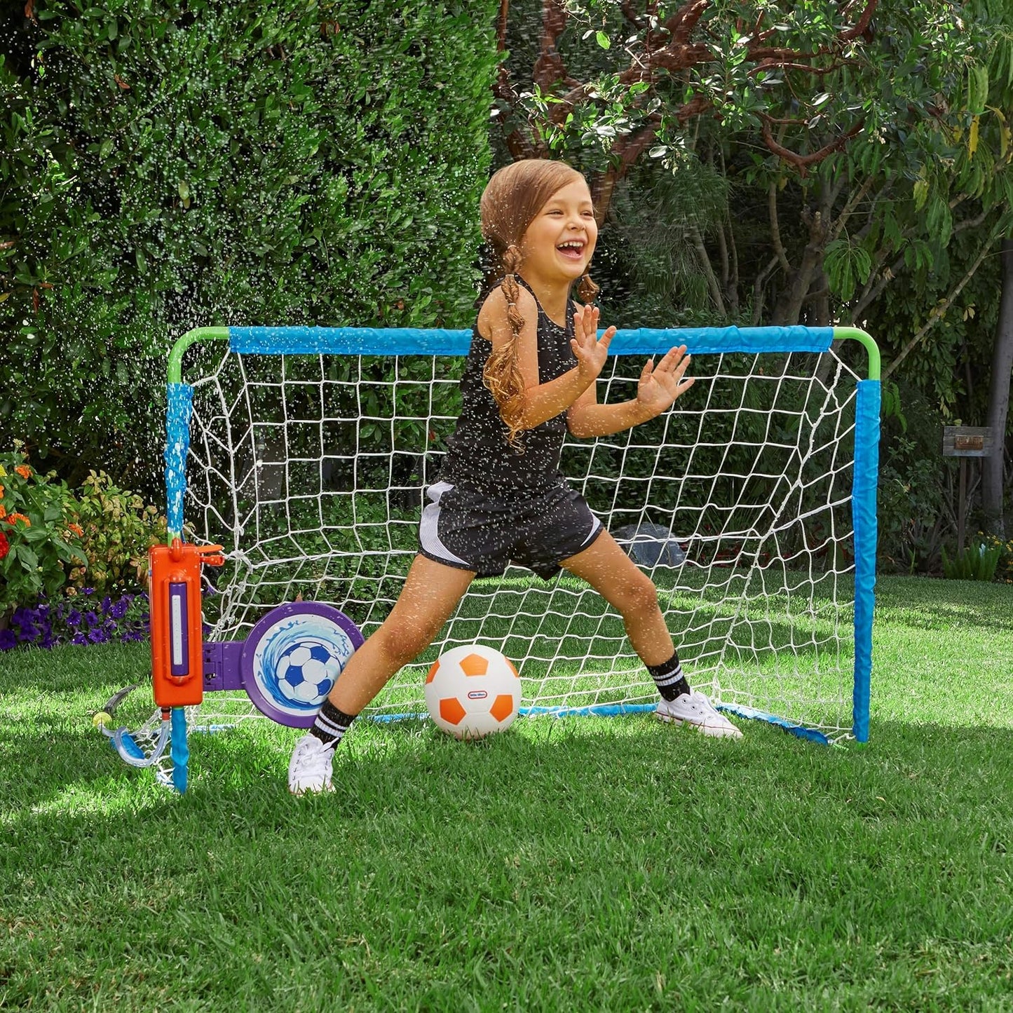 Little Tikes 2-in-1 Water Soccer/Football Sports Game with Net, Ball & Pump