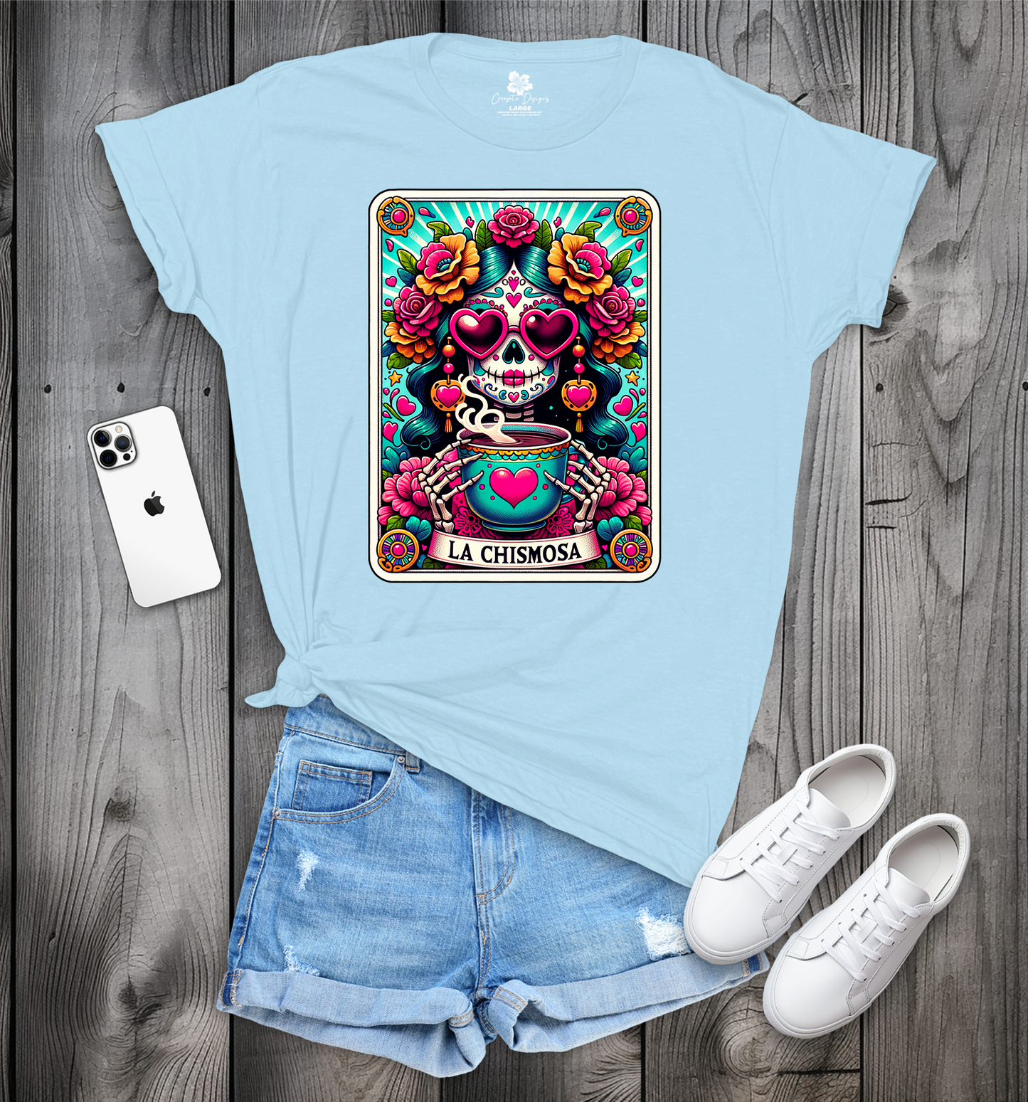 La Chismosa Tarot Card T-Shirt, Funny Mexican Shirt, Mexican, Spanish, Catrina, Tarot Card Shirt