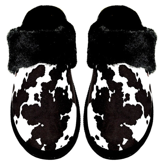 CC COW FAUX FUR SLIPPERS