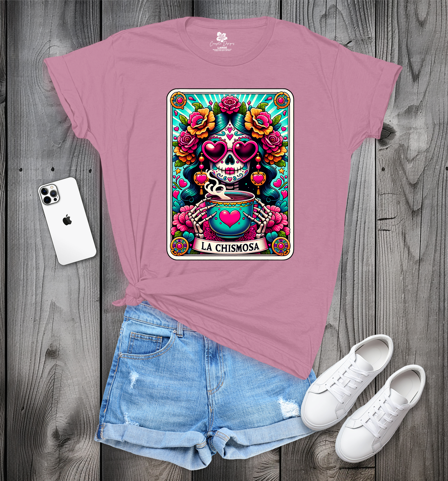 La Chismosa Tarot Card T-Shirt, Funny Mexican Shirt, Mexican, Spanish, Catrina, Tarot Card Shirt