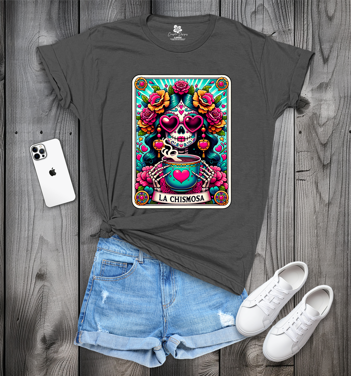 La Chismosa Tarot Card T-Shirt, Funny Mexican Shirt, Mexican, Spanish, Catrina, Tarot Card Shirt