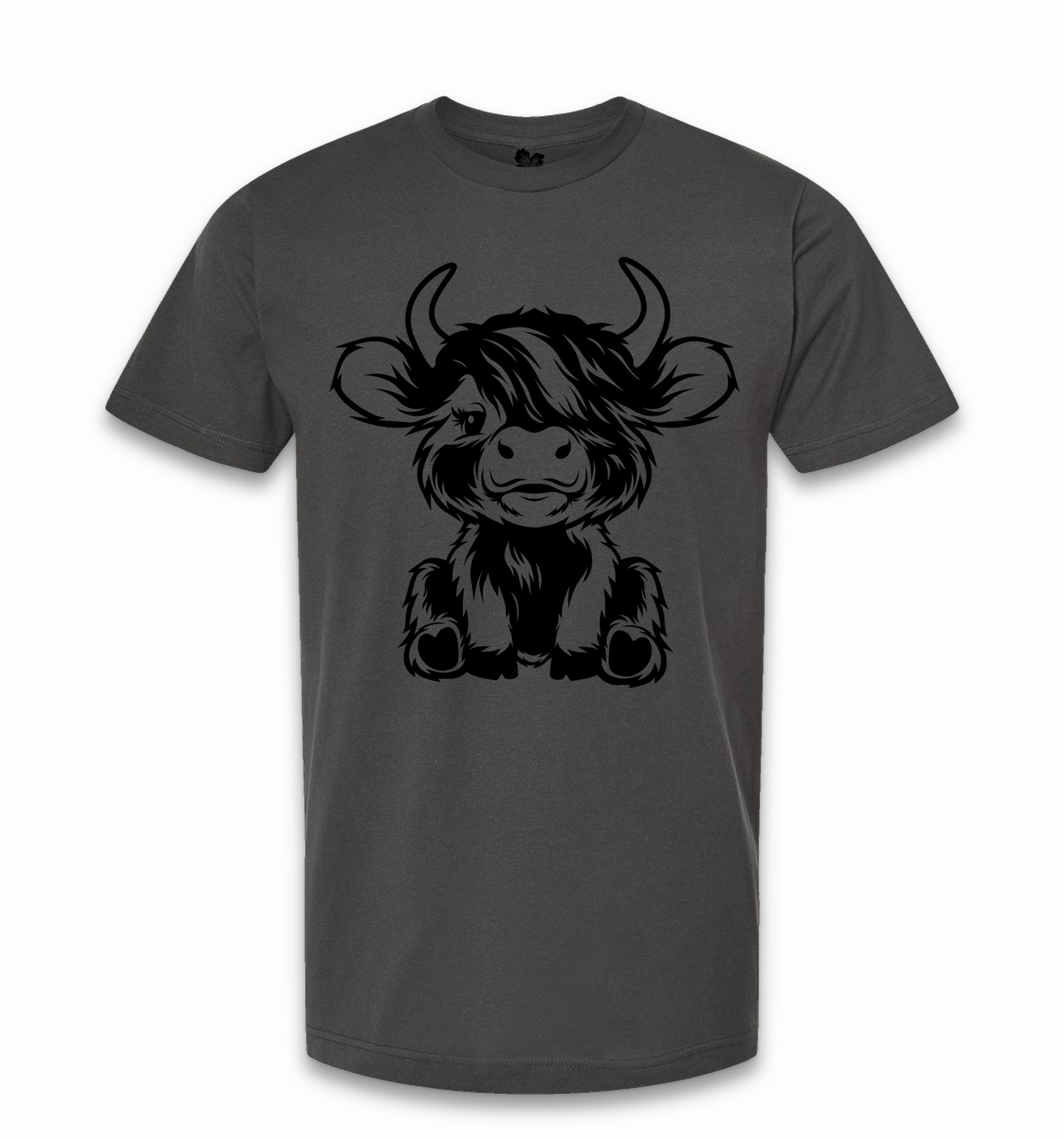 Cute Sitting Highland Cow T-Shirt, Cute Cow T-Shirt, Baby Cow T-Shirt