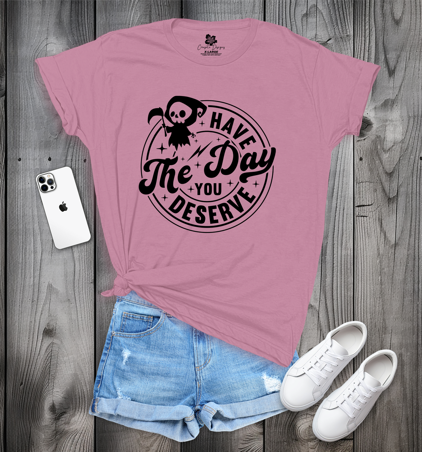 Have The Day You Deserve w/Chibi Grim Reaper T-Shirt, Chibi Tee, Have The Day Shirt