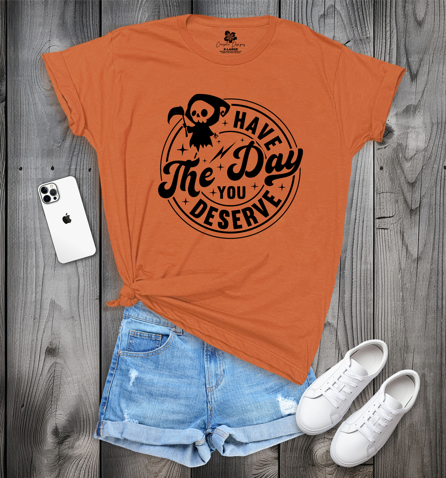 Have The Day You Deserve w/Chibi Grim Reaper T-Shirt, Chibi Tee, Have The Day Shirt