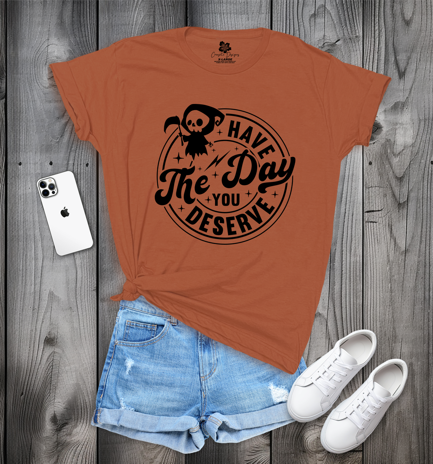 Have The Day You Deserve w/Chibi Grim Reaper T-Shirt, Chibi Tee, Have The Day Shirt