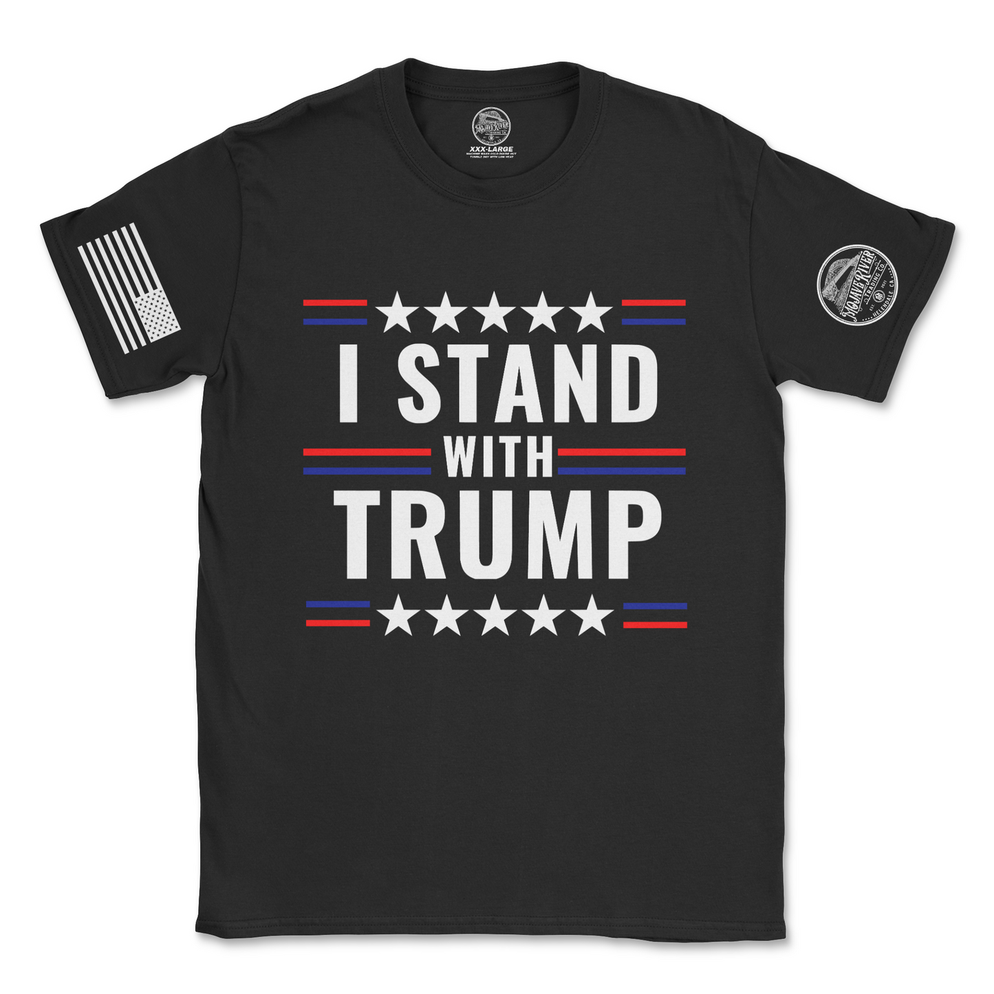 "I Stand With Trump" Patriotic Stars & Stripes Graphic T-Shirt