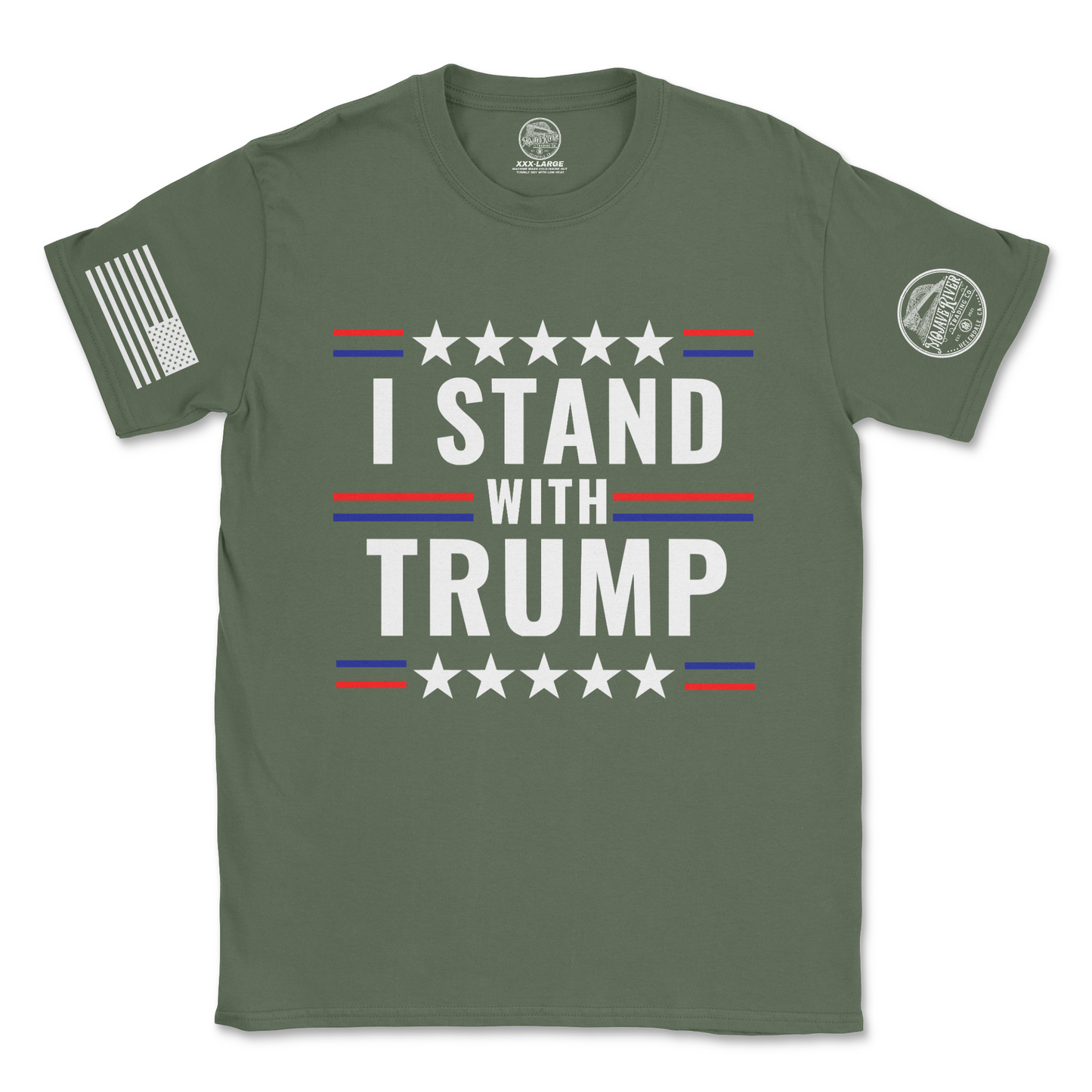 "I Stand With Trump" Patriotic Stars & Stripes Graphic T-Shirt