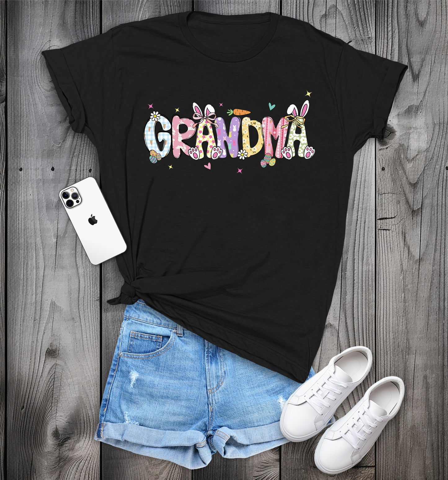GRANDMA Easter T-Shirt, Cute Spring Tee, Easter Bunny GRANDMA Shirt