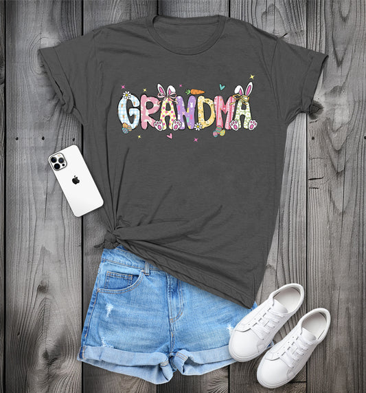 GRANDMA Easter T-Shirt, Cute Spring Tee, Easter Bunny GRANDMA Shirt