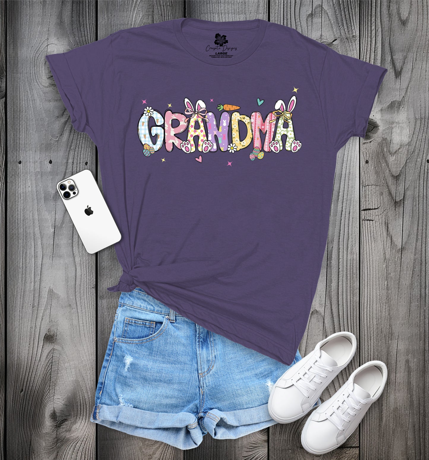 GRANDMA Easter T-Shirt, Cute Spring Tee, Easter Bunny GRANDMA Shirt
