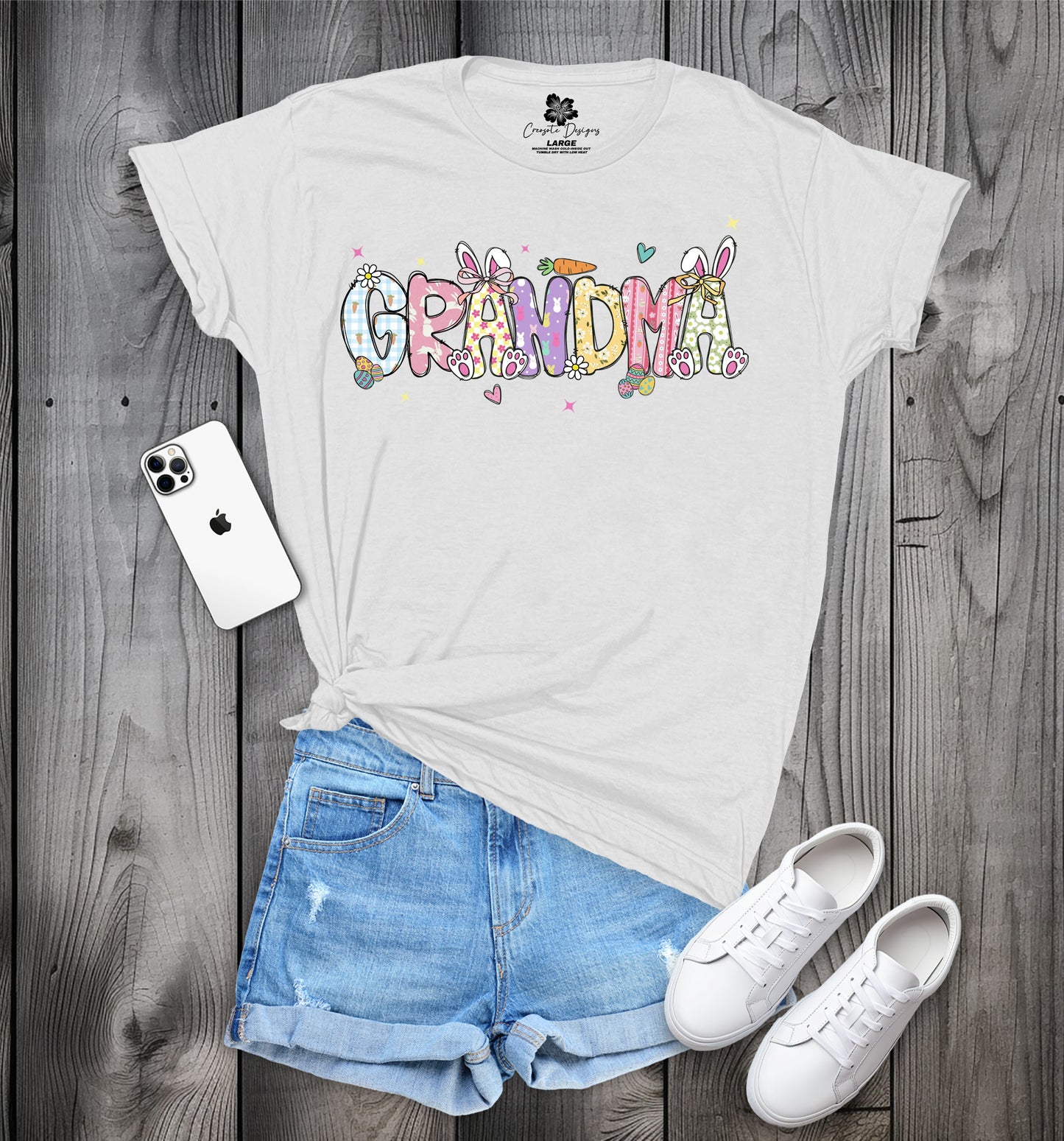 GRANDMA Easter T-Shirt, Cute Spring Tee, Easter Bunny GRANDMA Shirt