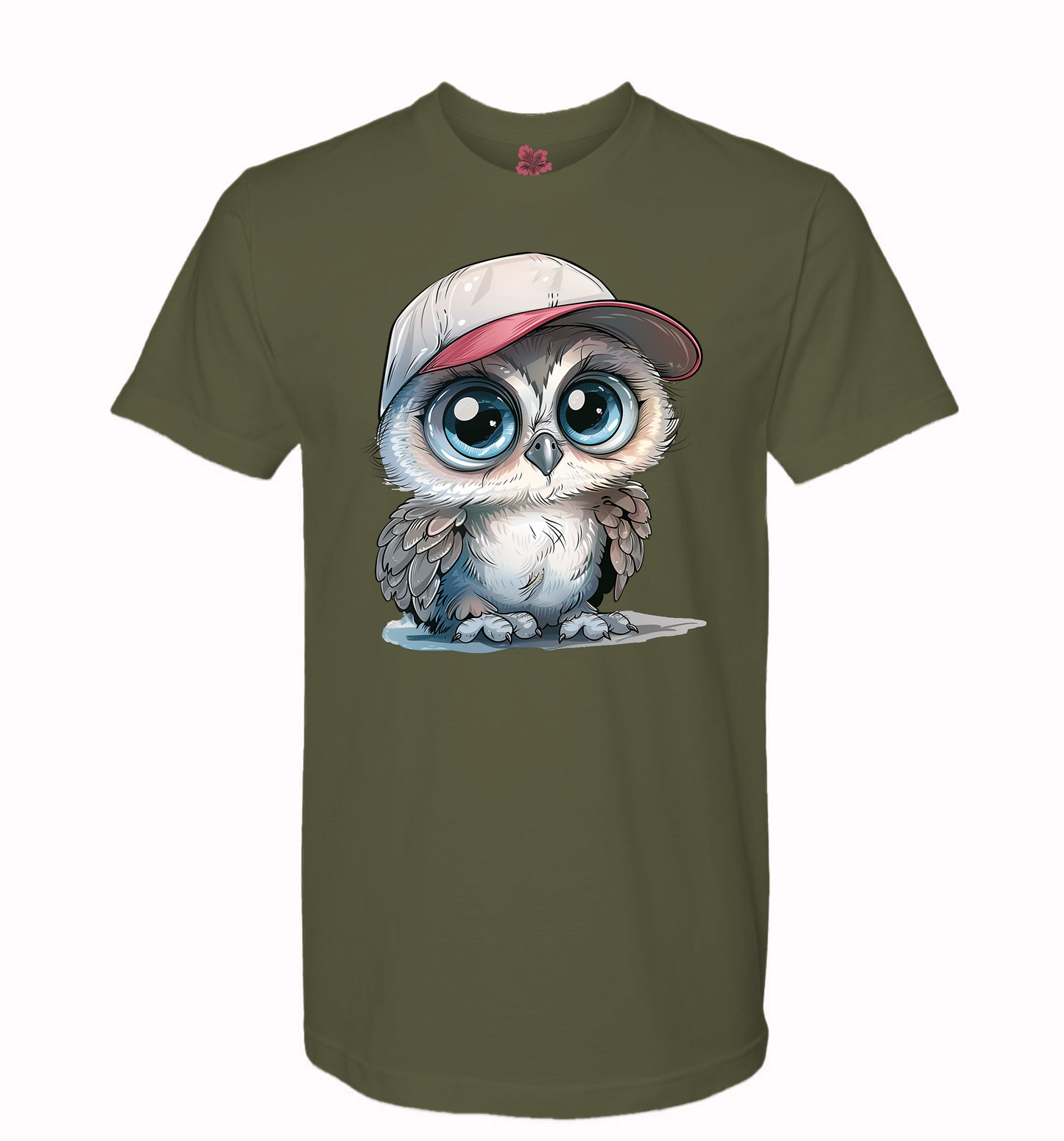 Cute Gray Owl Wearing A Hat T-Shirt, Gray Owl Tee, Owl In Hat Shirt, Gray Owl Shirt