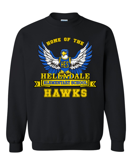 Helendale Elementary Adult Crew Neck Sweatshirt – School Spirit Apparel, Sizes XS-4XL