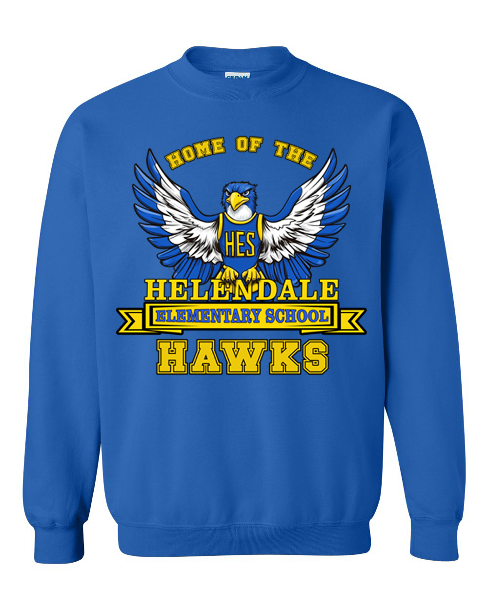 Helendale Elementary Adult Crew Neck Sweatshirt – School Spirit Apparel, Sizes XS-4XL