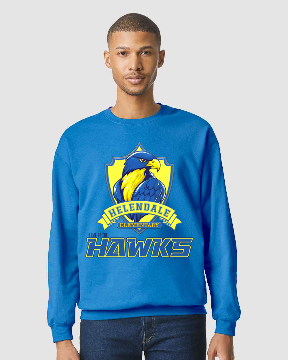 Helendale Elementary Adult Crew Neck Sweatshirt – School Spirit Apparel, Sizes XS-4XL