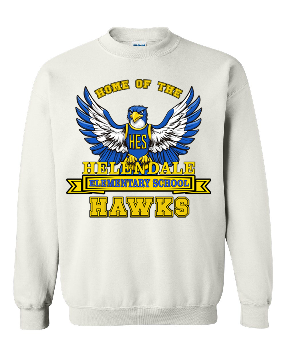 Helendale Elementary Adult Crew Neck Sweatshirt – School Spirit Apparel, Sizes XS-4XL