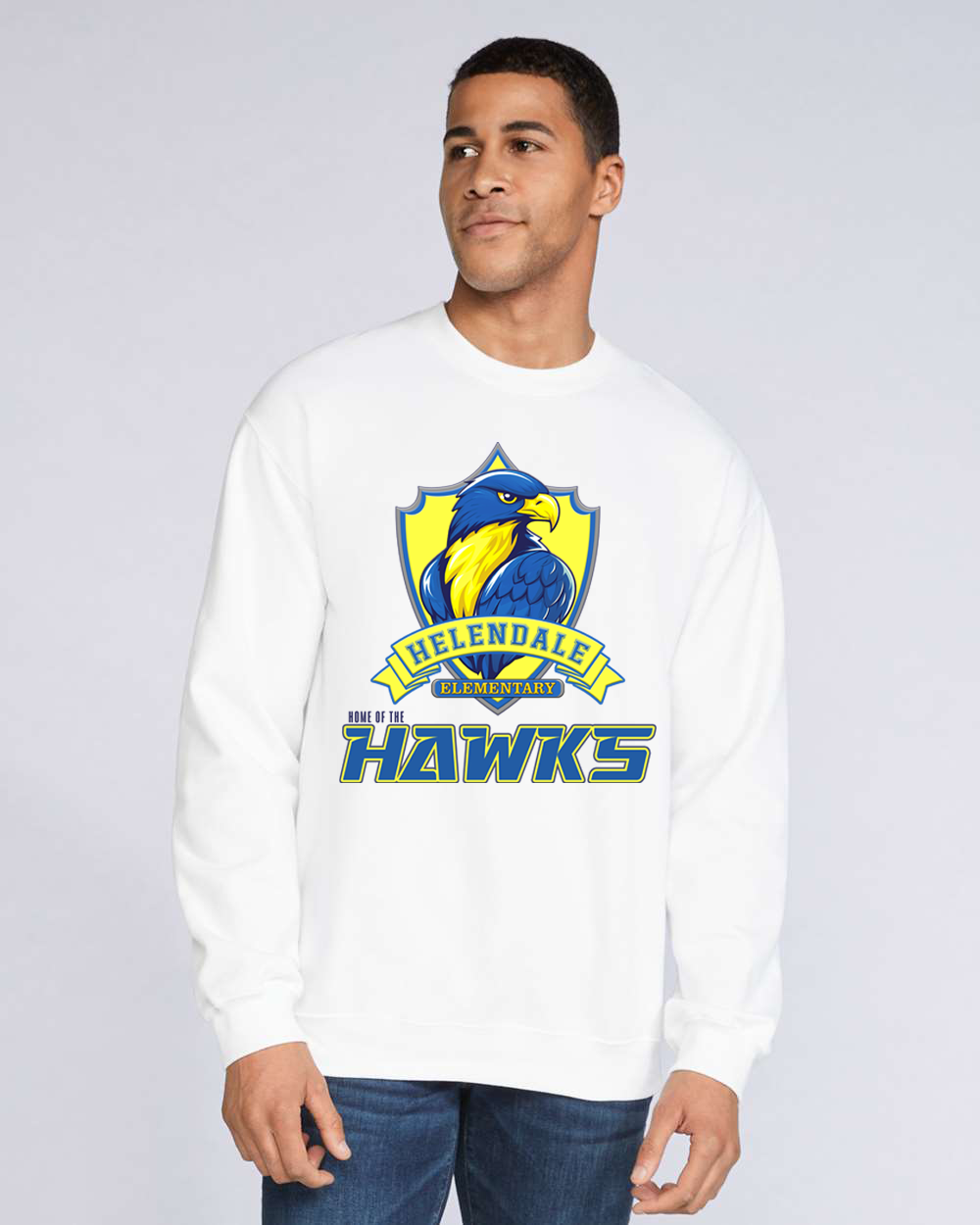 Helendale Elementary Adult Crew Neck Sweatshirt – School Spirit Apparel, Sizes XS-4XL