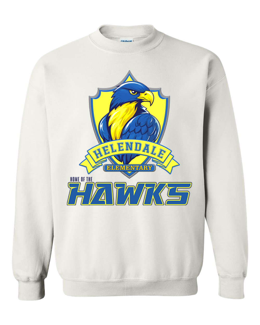 Helendale Elementary Adult Crew Neck Sweatshirt – School Spirit Apparel, Sizes XS-4XL