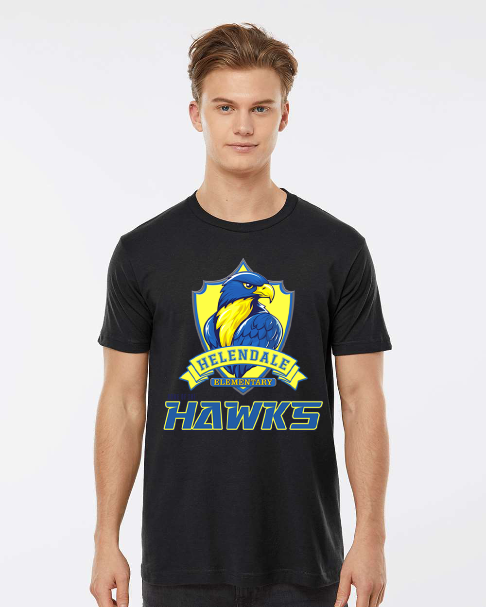 Helendale Elementary School Spirit Adult T-Shirt – Bold Hawk Mascot Graphic, Premium 100% USA Cotton, Sizes XS-4X