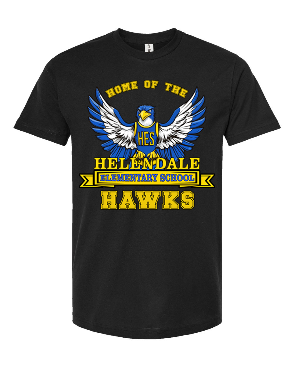 Helendale Elementary School Spirit Adult T-Shirt – Bold Hawk Mascot Graphic, Premium 100% USA Cotton, Sizes XS-4X