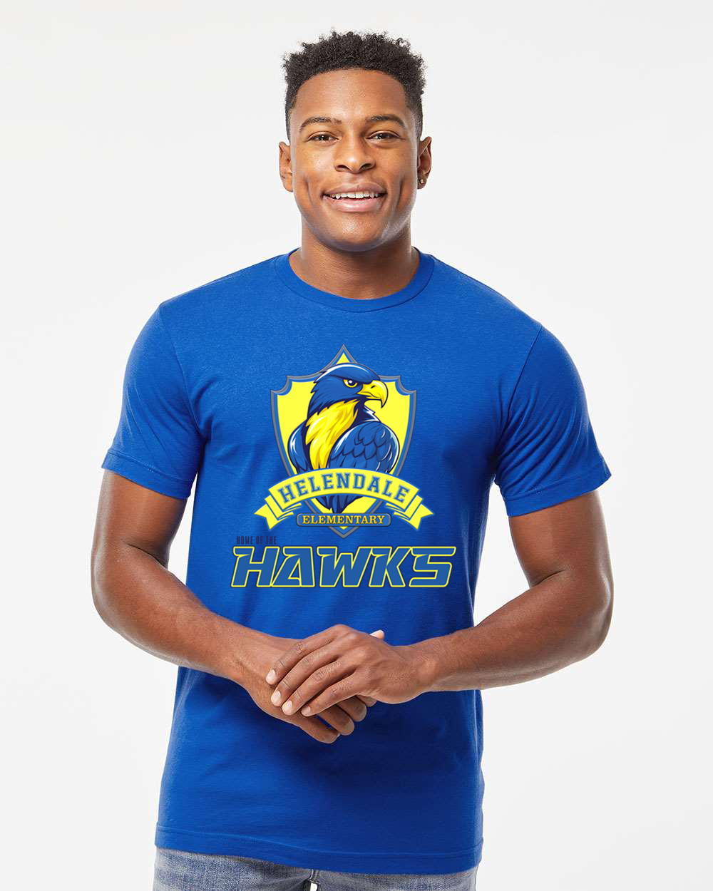 Helendale Elementary School Spirit Adult T-Shirt – Bold Hawk Mascot Graphic, Premium 100% USA Cotton, Sizes XS-4X