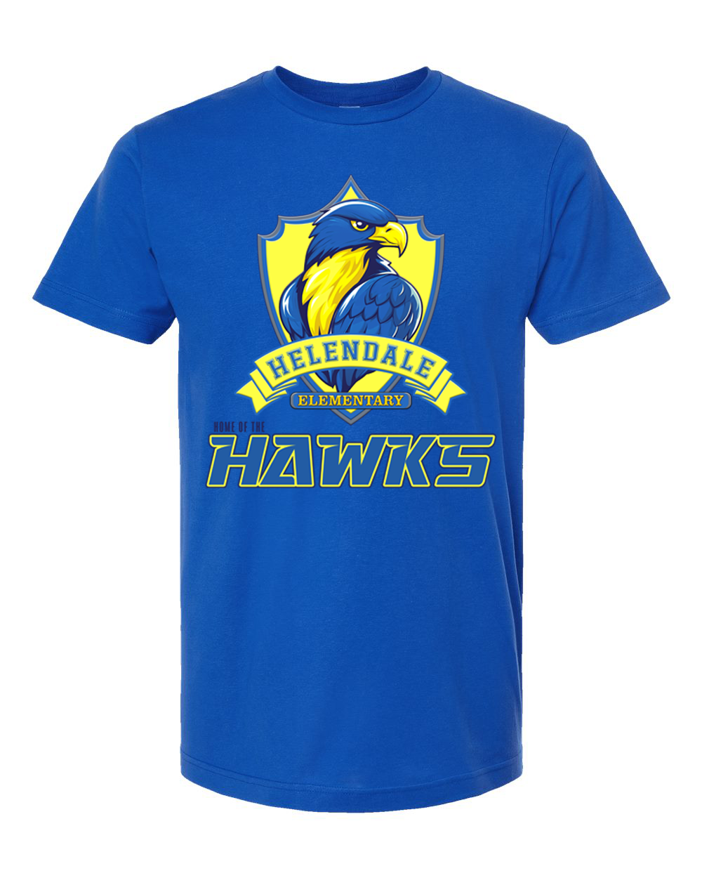 Helendale Elementary School Spirit Adult T-Shirt – Bold Hawk Mascot Graphic, Premium 100% USA Cotton, Sizes XS-4X