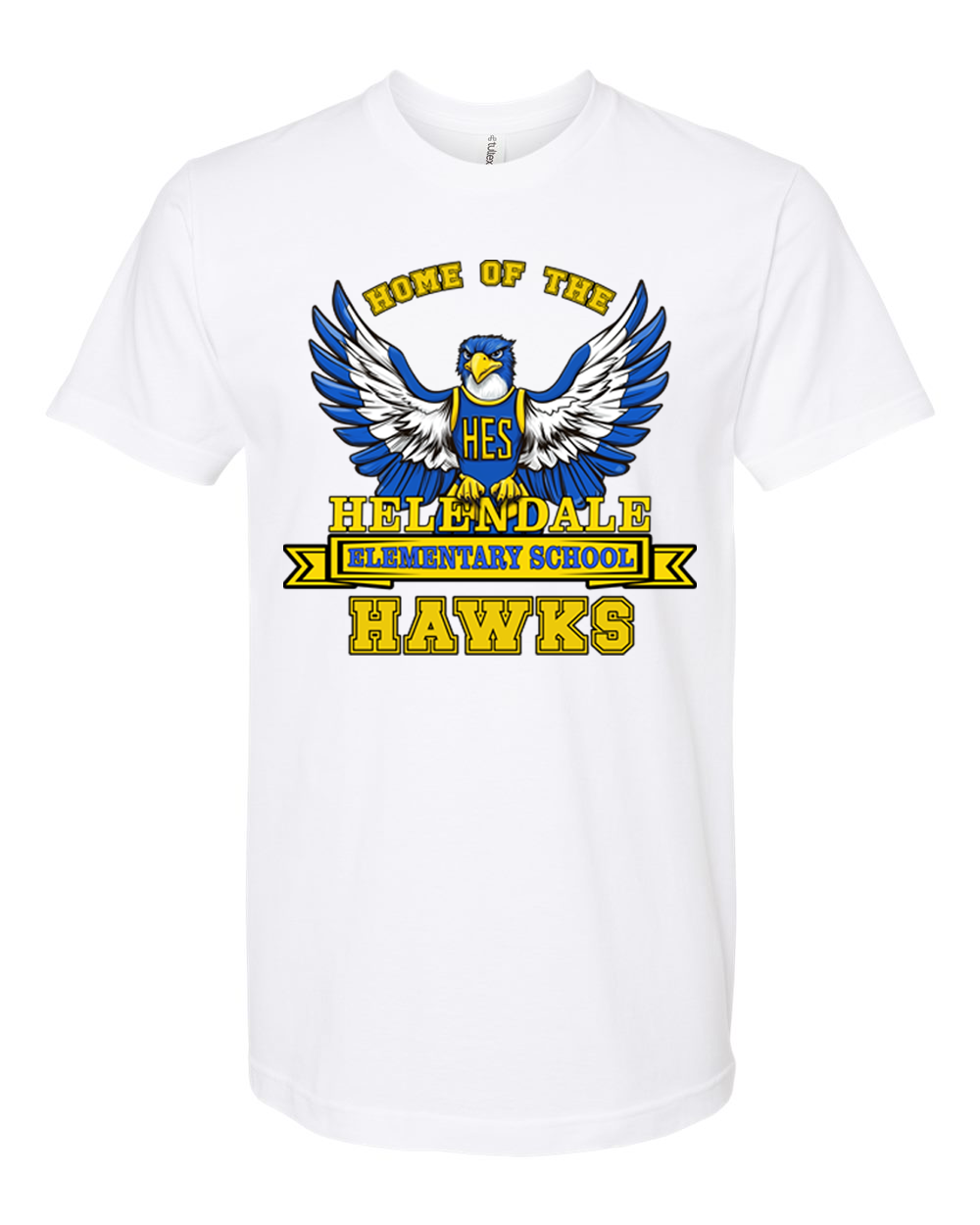 Helendale Elementary School Spirit Adult T-Shirt – Bold Hawk Mascot Graphic, Premium 100% USA Cotton, Sizes XS-4X