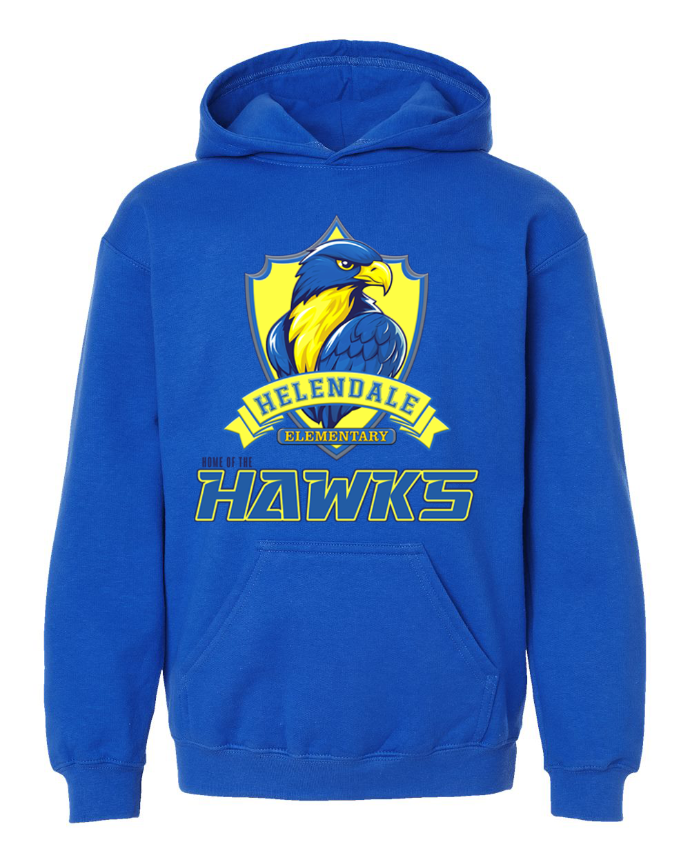 Helendale Elementary School Kid's Spirit Hoodie - Bold Hawk Mascot Design, Sizes XS-XL