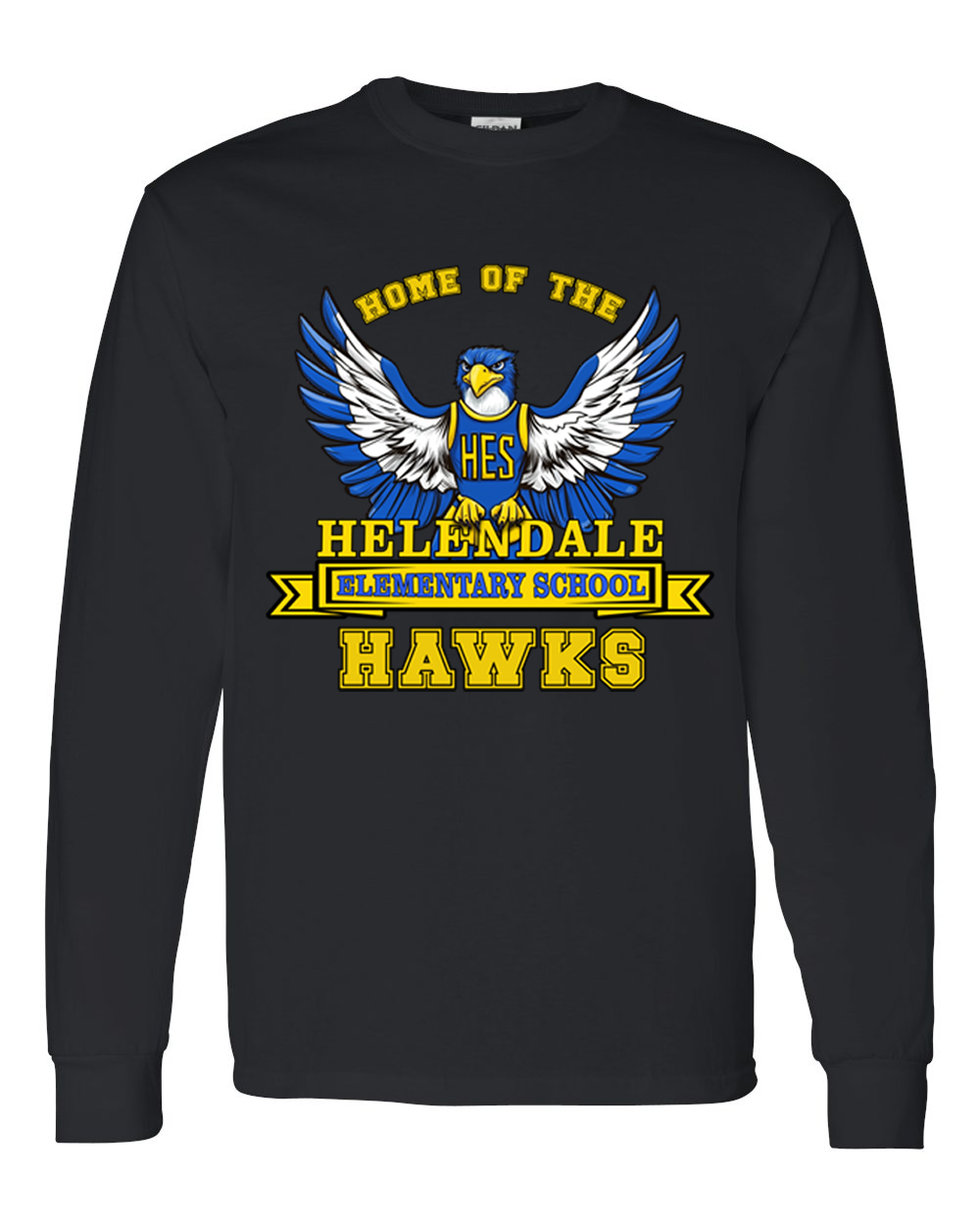 Helendale Elementary Adult Long Sleeve Spirit T-Shirt – School Pride Apparel, Sizes XS-4XL