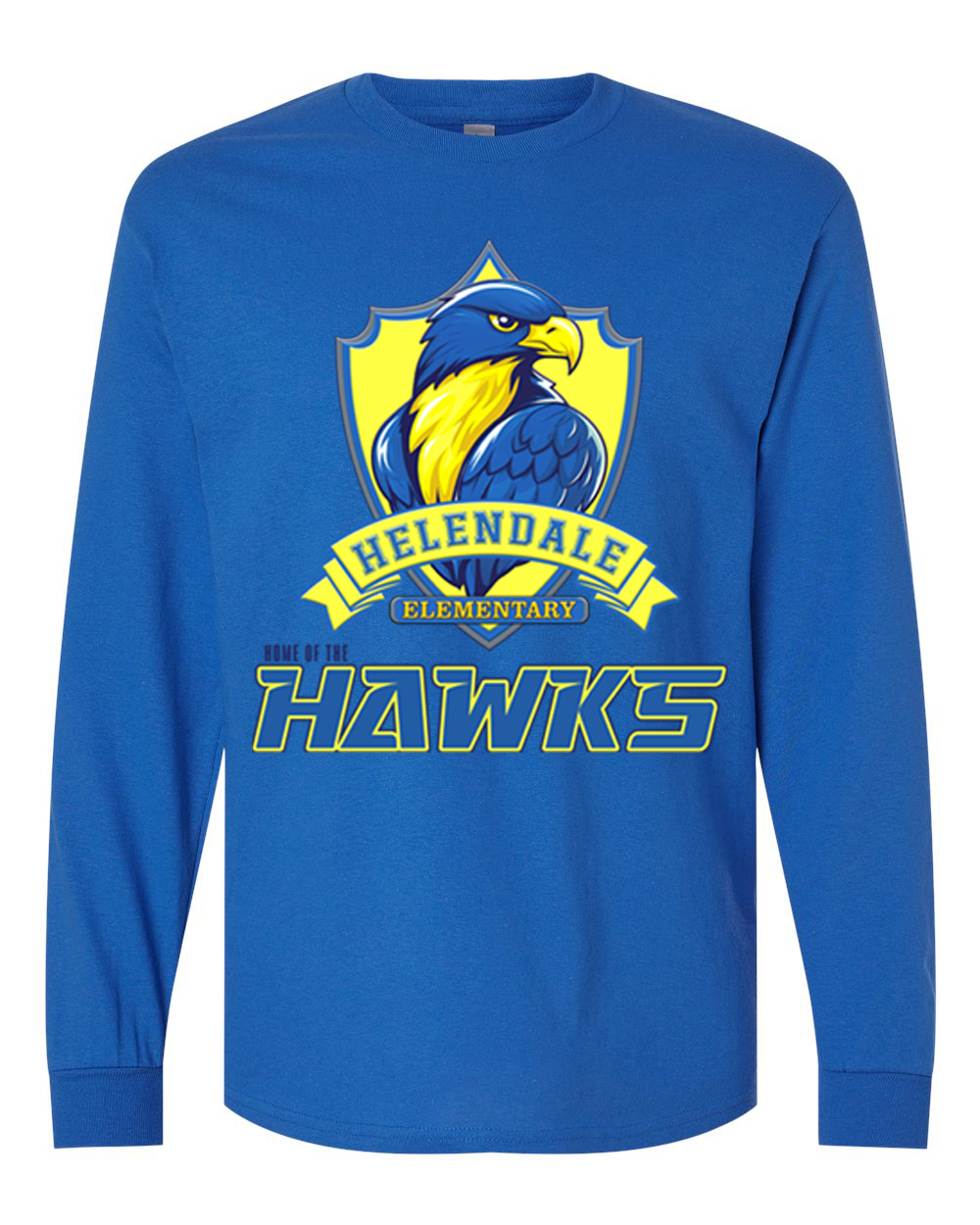 Helendale Elementary Adult Long Sleeve Spirit T-Shirt – School Pride Apparel, Sizes XS-4XL