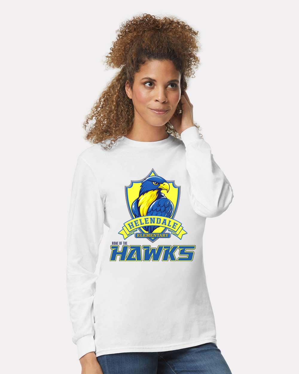 Helendale Elementary Adult Long Sleeve Spirit T-Shirt – School Pride Apparel, Sizes XS-4XL