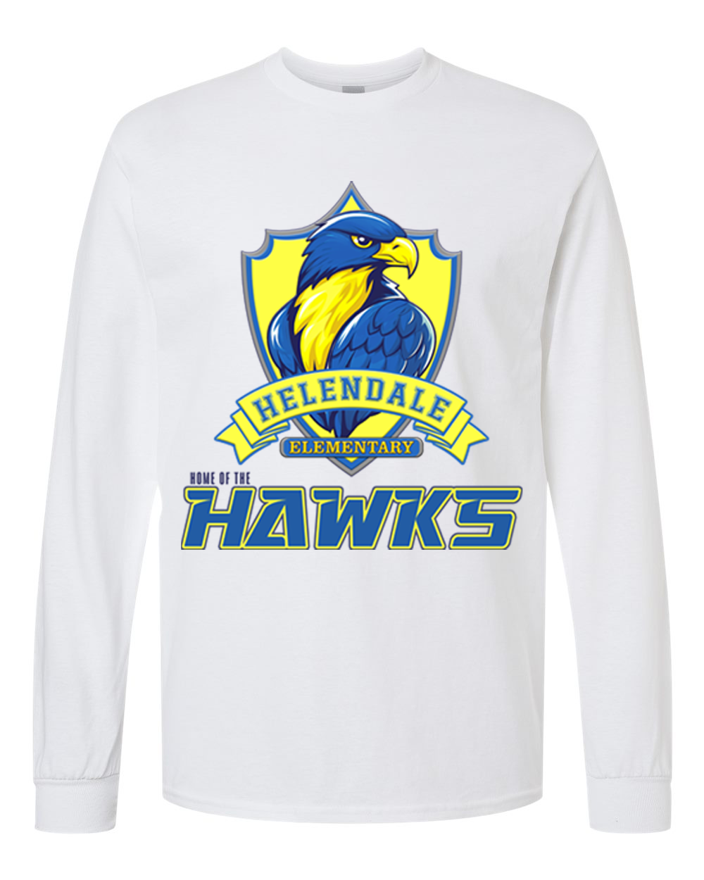 Helendale Elementary Adult Long Sleeve Spirit T-Shirt – School Pride Apparel, Sizes XS-4XL